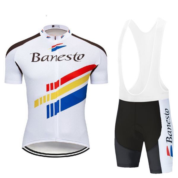 新品 レトロデザイン 上下セット No65 XXLサイズ スペイン サイクルジャージ ウェア 半袖 メンズ サイクリング MTB ロードバイク 自転車拍卖