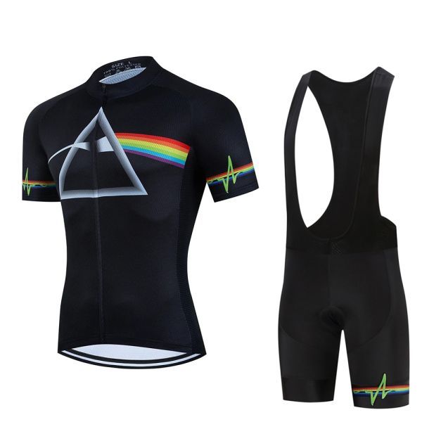 新品 サイクルジャージ 上下セット No123 Sサイズ ピンクフロイド フルジップ ウェア 半袖 メンズ サイクリング MTB 自転車 ロードバイク拍卖