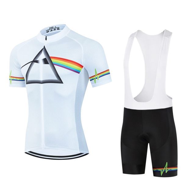 新品 サイクルジャージ 上下セット No127 Mサイズ ピンクフロイド フルジップ ウェア 半袖 メンズ サイクリング MTB 自転車 ロードバイク拍卖