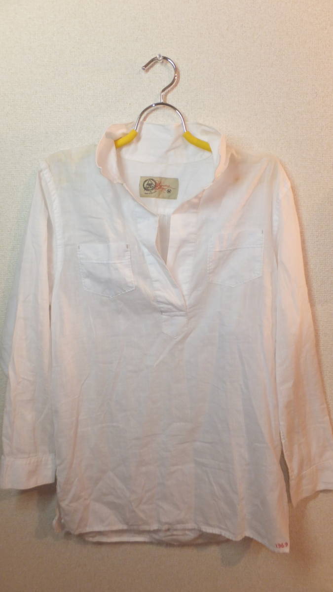 ★GAP★1969 ギャップ長袖レディーストップスシャツサイズM Ladies Long sleeve tops shirts 着丈約74Cm USED IN JAPAN ホワイト拍卖