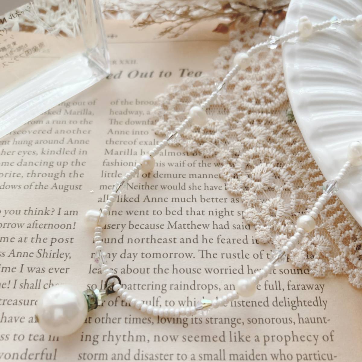 ヴィンテージネックレス チョーカー パール ビーズ 一粒パール 大粒☆vintage jewelry accessories A211拍卖