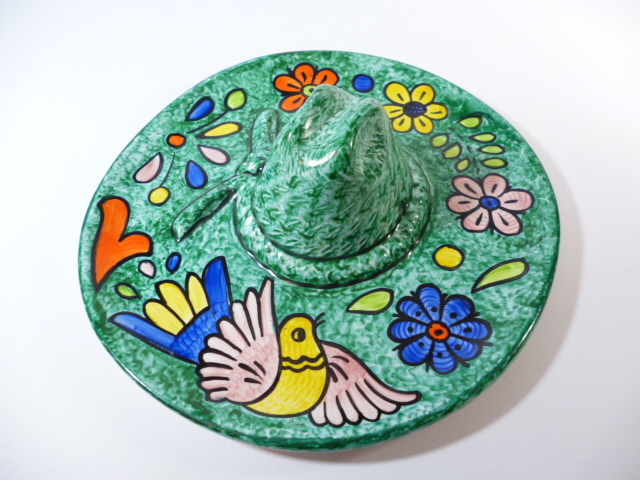 Й クエルナバカ焼き 置物 壁掛け 壁飾り 帽子 Й 飾り Cuernavaca クエルナバカ焼 陶製 陶器拍卖