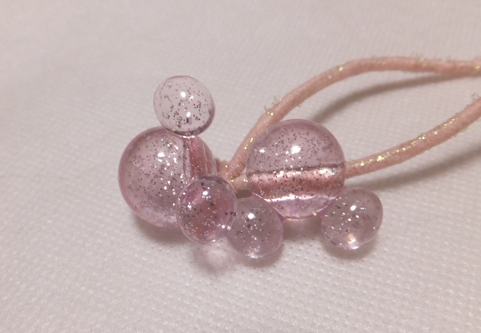 ディズニーリゾート ミッキー ピンク ヘアゴム 髪ゴム ヘアアクセサリー ラメ拍卖