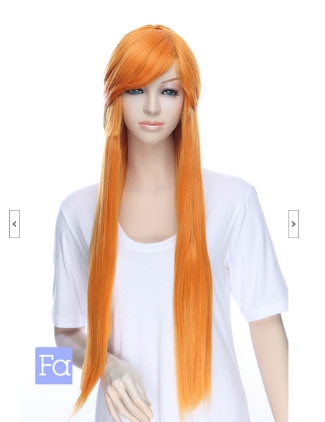 ★ ★未使用品バレンシアオレンジ ロングストレート lo-t1150 スワローテイル製 ウィッグ コスプレ エヴァンゲリオン拍卖