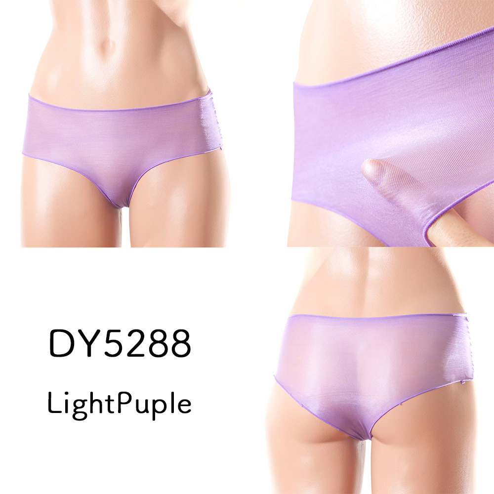 極薄 オイルシャイン 光沢フルバックショーツ ライトパープル拍卖