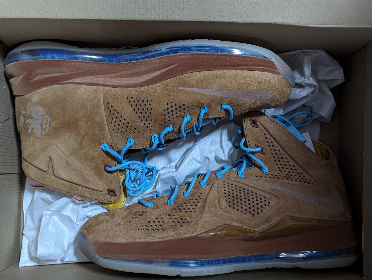 【即決】NIKE LEBRON X EXT QS 28.5cm US10.5レブロン ウォルナット ブラウン トラビス デッドストック拍卖