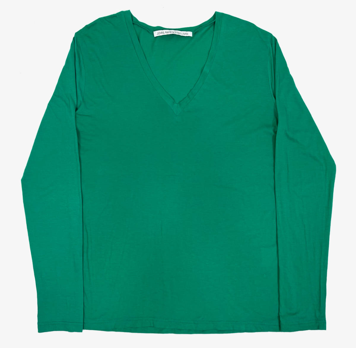 JOHNLAWRENCESULLIVAN Vネック長袖Tシャツ M ロンT 薄手カットソー グリーン 緑 ジョンローレンスサリバン拍卖