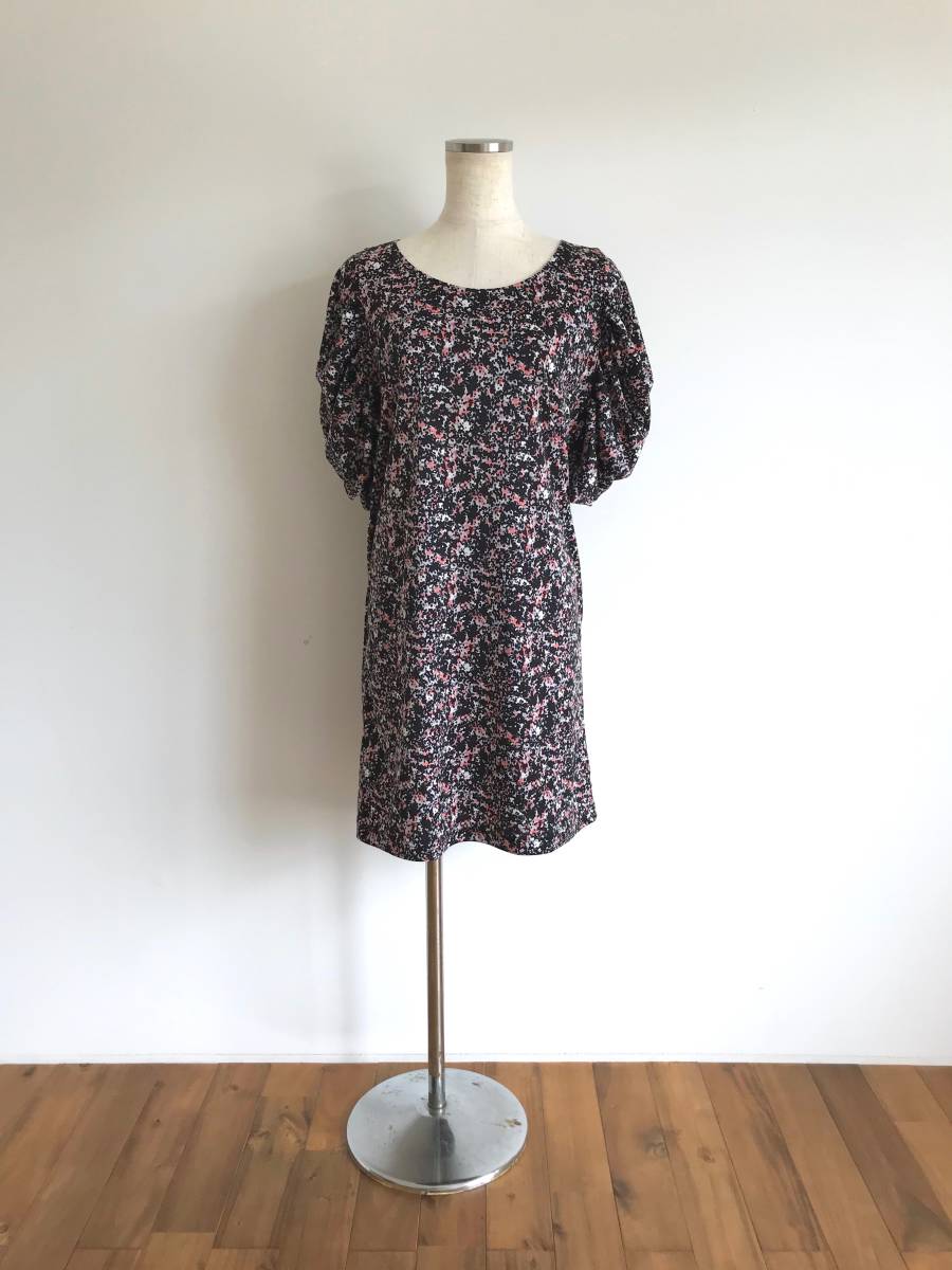 B&Y/ユナイテッドアローズ/BEAUTY&YOUTH/ビューティー&ユース/ワンピース/総柄/半袖/フリーサイズ/ふんわり袖/日本製/美品拍卖
