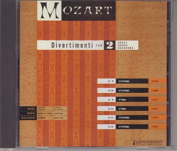 モーツァルト ディヴェルメント 第8.9.12.13.14.16番 ウィーン・フィルハーモニー木管グループ拍卖