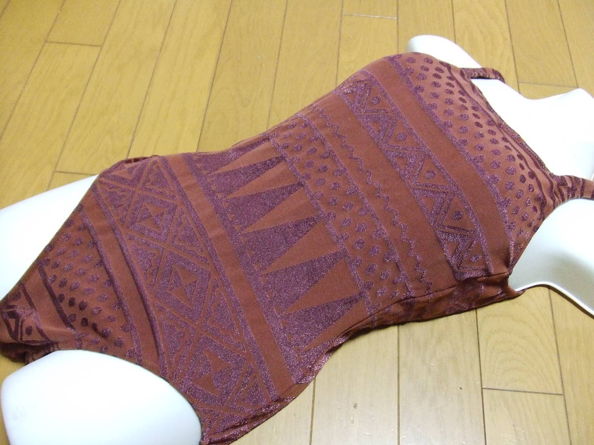 ブラウン ★ レディース水着 水着 ワンピース L 408拍卖