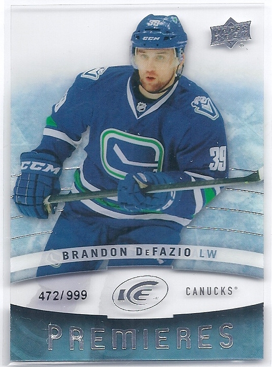 14-15 UD Ice Brandon DeFazio Ice Premieres RC /999拍卖