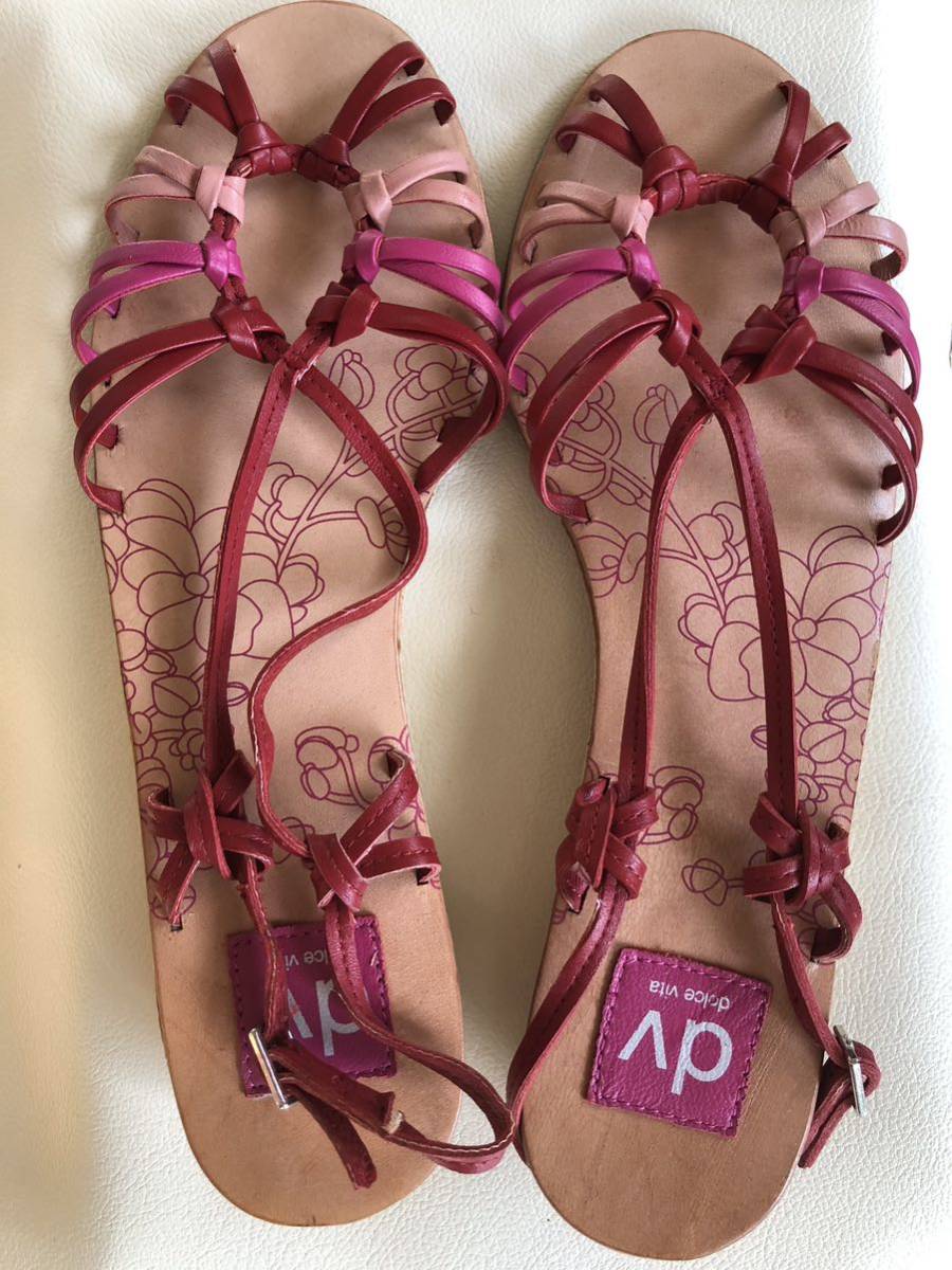 【DV】dolce vita ドルチェ ヴィータ レッド サンダル 9拍卖