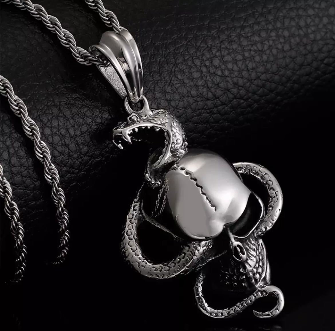 LHH1149★60cm パンクスカルネックレス 蛇 ガイコツ スケルトン スカル ネックレス スネーク アクセサリー ジュエリー ネックレス 髑髏 骨拍卖