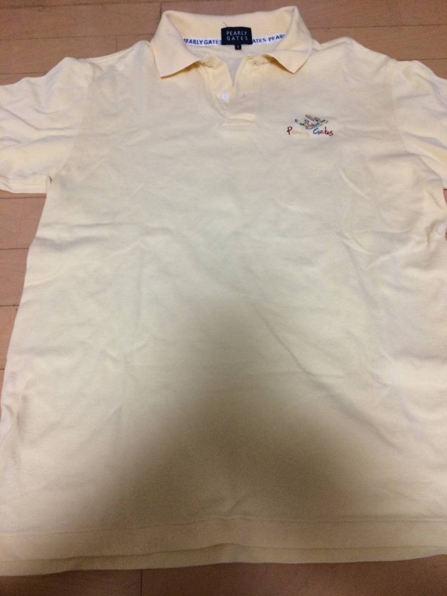 PEARLY GATESパーリーゲイツの半袖ポロシャツシンプル黄色サイズ 2 拍卖