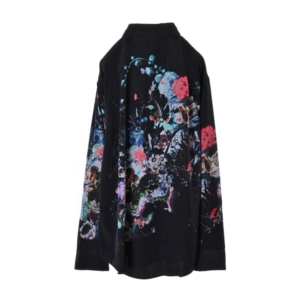 LAD MUSICIAN DECHINE STANDARD SHIRT フローラルプリント シャツ 46 ブラック ラッドミュージシャン KL4BL3P03拍卖
