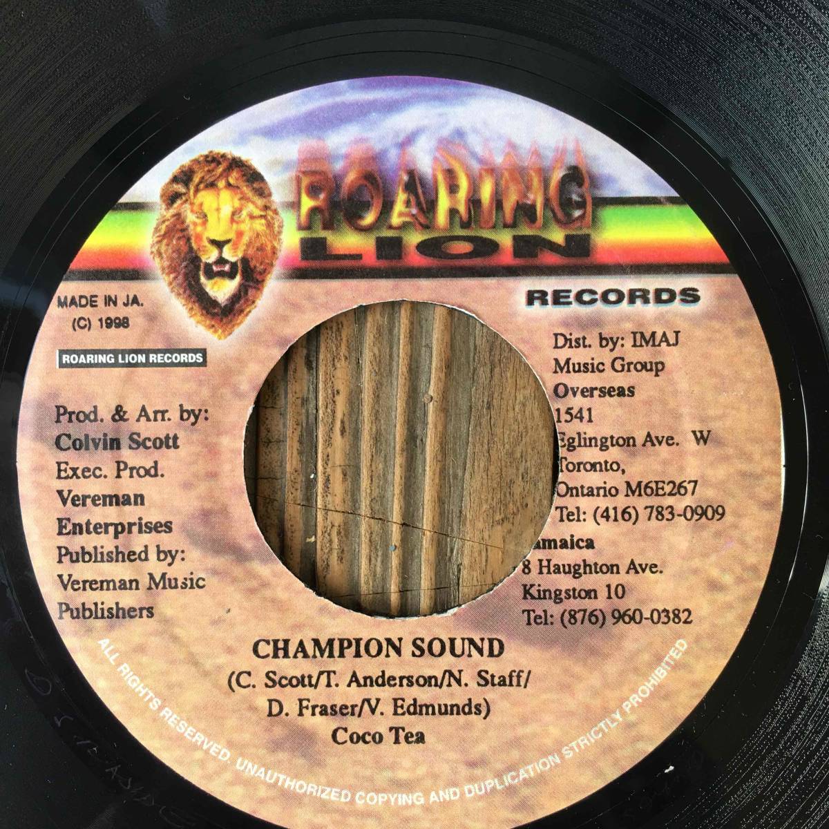 ★試聴!1998!The GayladsのMY JAMAICAN GIRL riddimでSound Killa!【Cocoa Tea - Champion Sound】7inch Roaring Lion JA拍卖