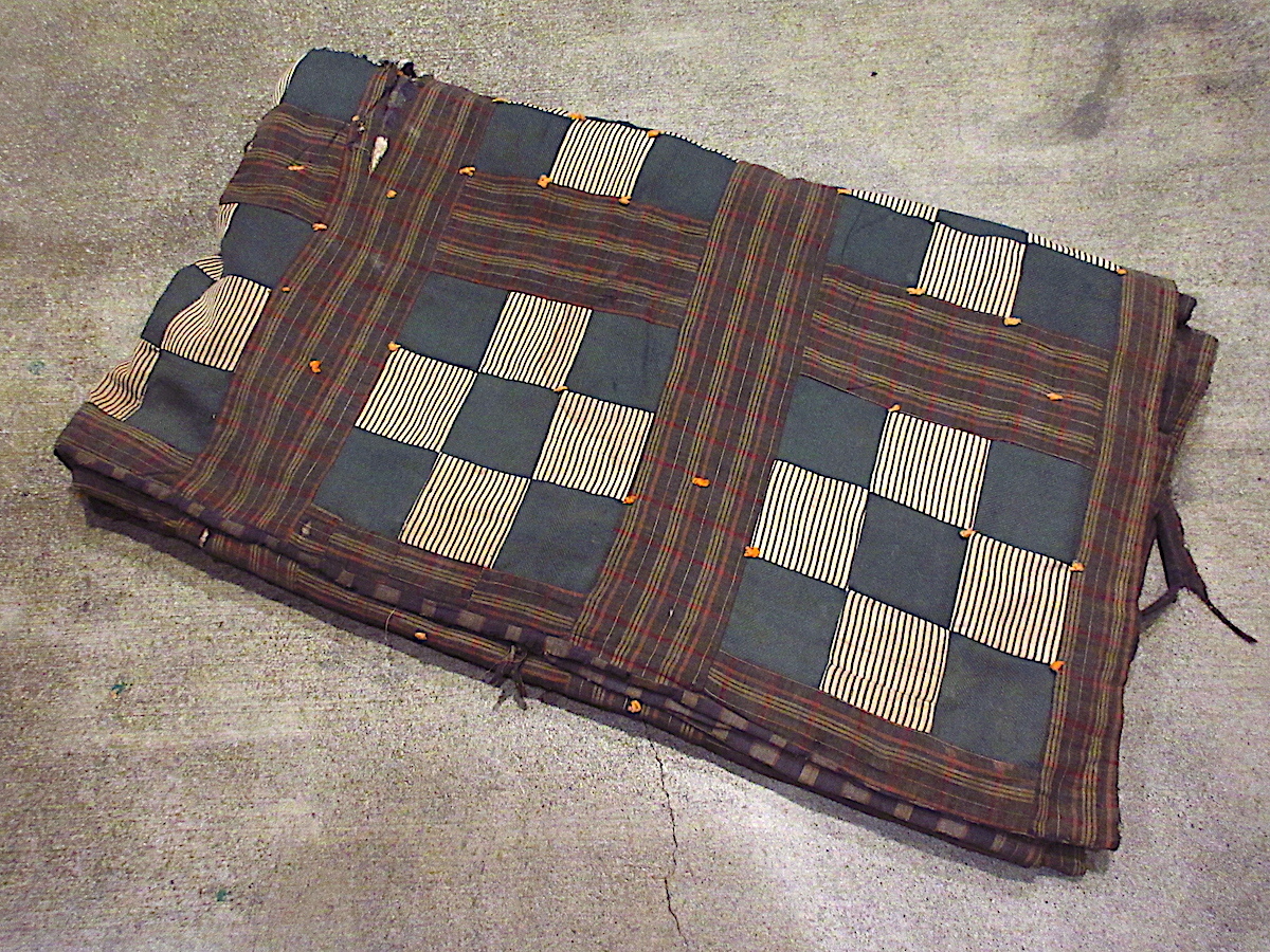 ビンテージ~30's●パッチワークキルトファブリックsize 225cm×185cm●230702m2-fbrキルティング生地布コットン拍卖