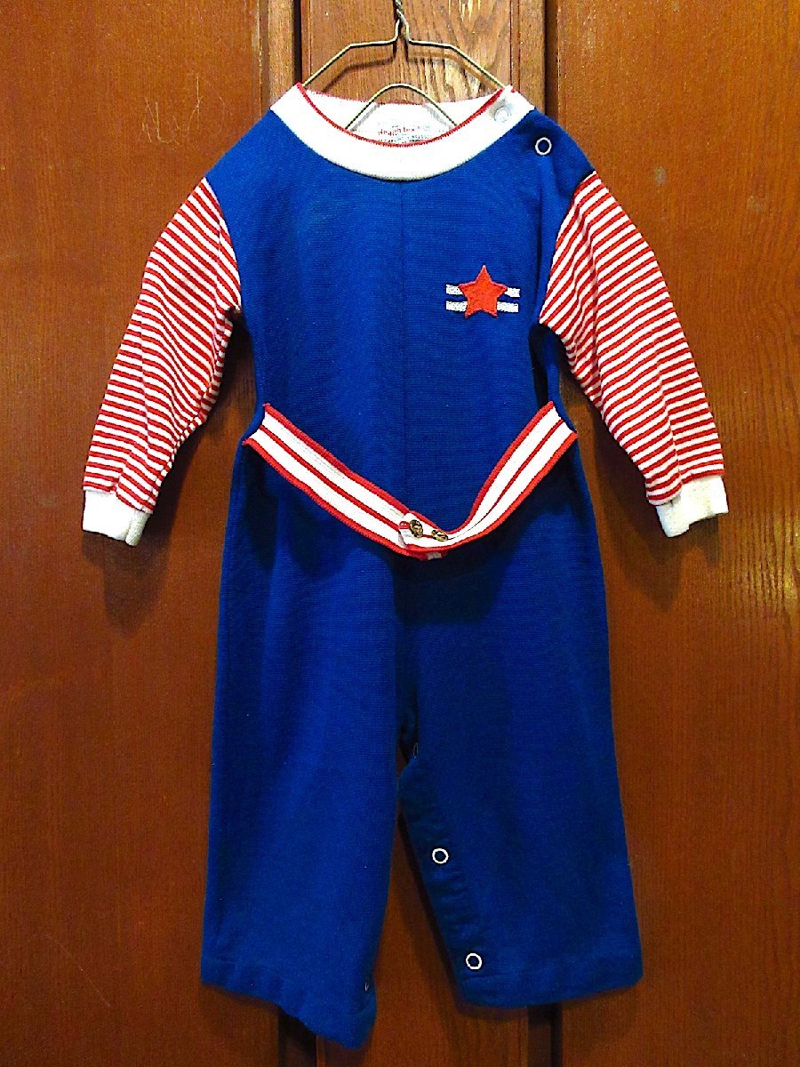 ビンテージ70's●Health-texキッズジャンプスーツ青size 18MO●230719c5-k-all 1970s子供服カバーオールロンパースつなぎ拍卖