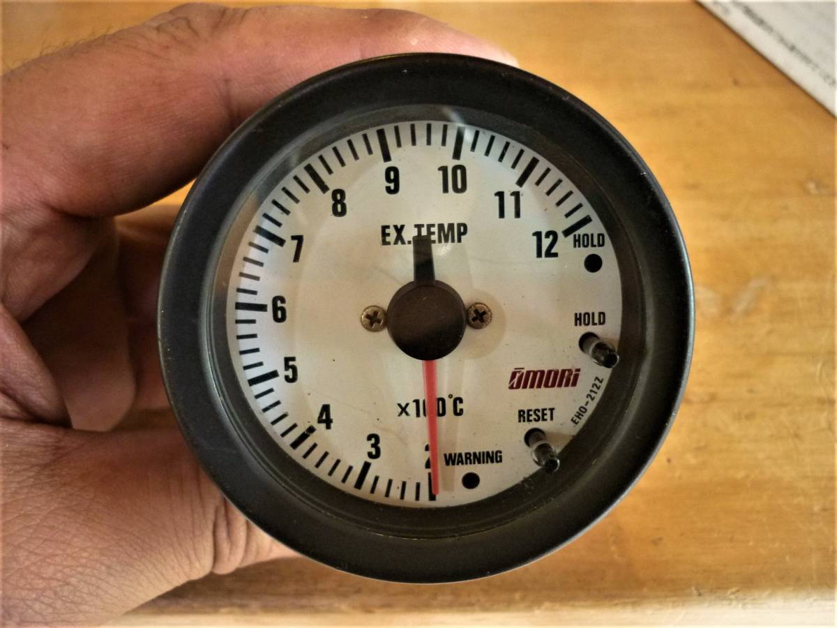 安心の消毒済 大森 オオモリ 電子式 排気温度温計 60パイ メータ稼働・イルミ点灯確認済み 送料520円もOK ワーニング機能 白拍卖