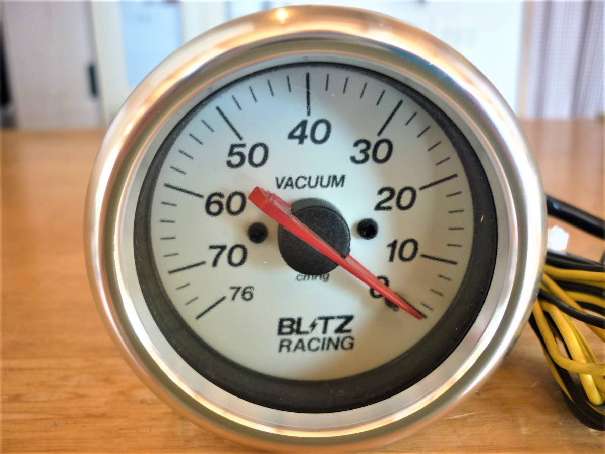 60パイ 白 ホワイトLED打替 安心の消毒済 ブリッツ 機械式 バキューム計 メーター・イルミOK 送料520円もOK拍卖