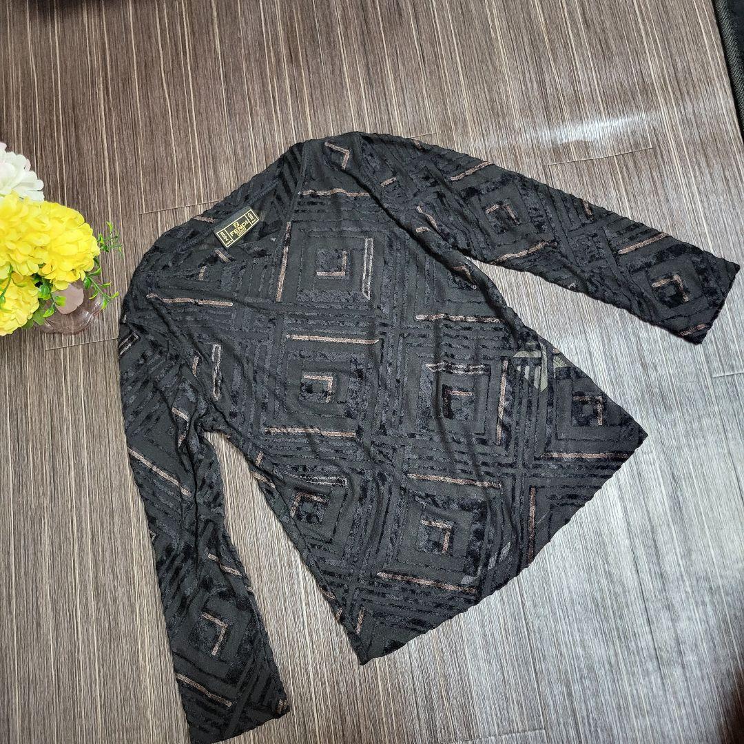 FENDI シースルー 立体 プリント ロンT トレーナー シアー シャツ拍卖