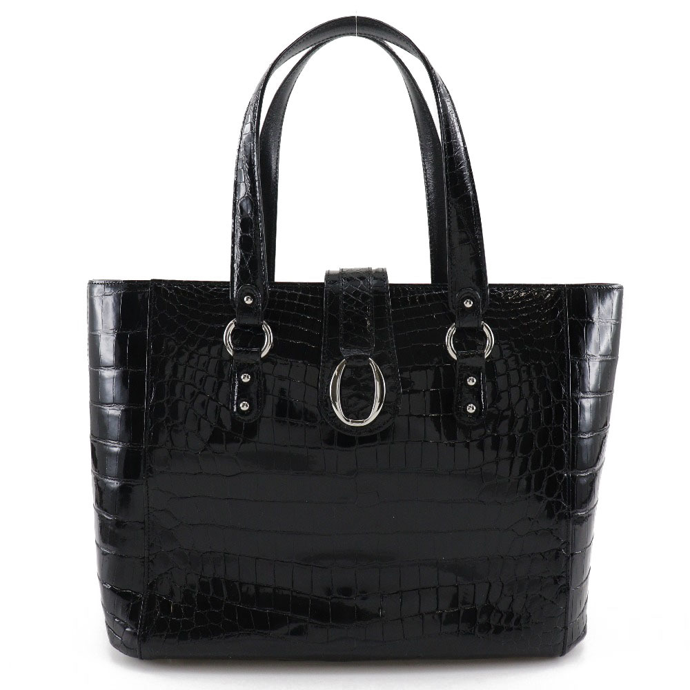 sanpo 三宝/サンポウ JRA トートバッグ クロコダイル 黒 レディース【I151523141】中古拍卖