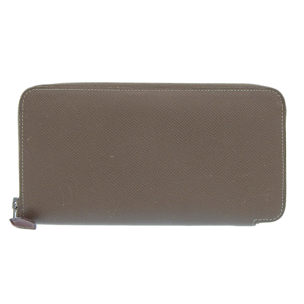 HERMES エルメス アザップロングシルクイン C 長財布 ヴォーエプソン×シルク エトゥープ レディース【I151523172】中古拍卖