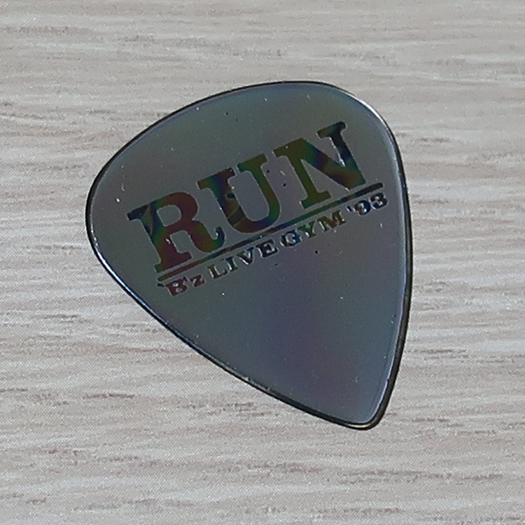 B'z ギターピック RUN (シルバー) LIVE-GYM '93 Tak Matsumoto 松本孝弘 初期 1993 公式ツアーグッズ Guitar Pick拍卖
