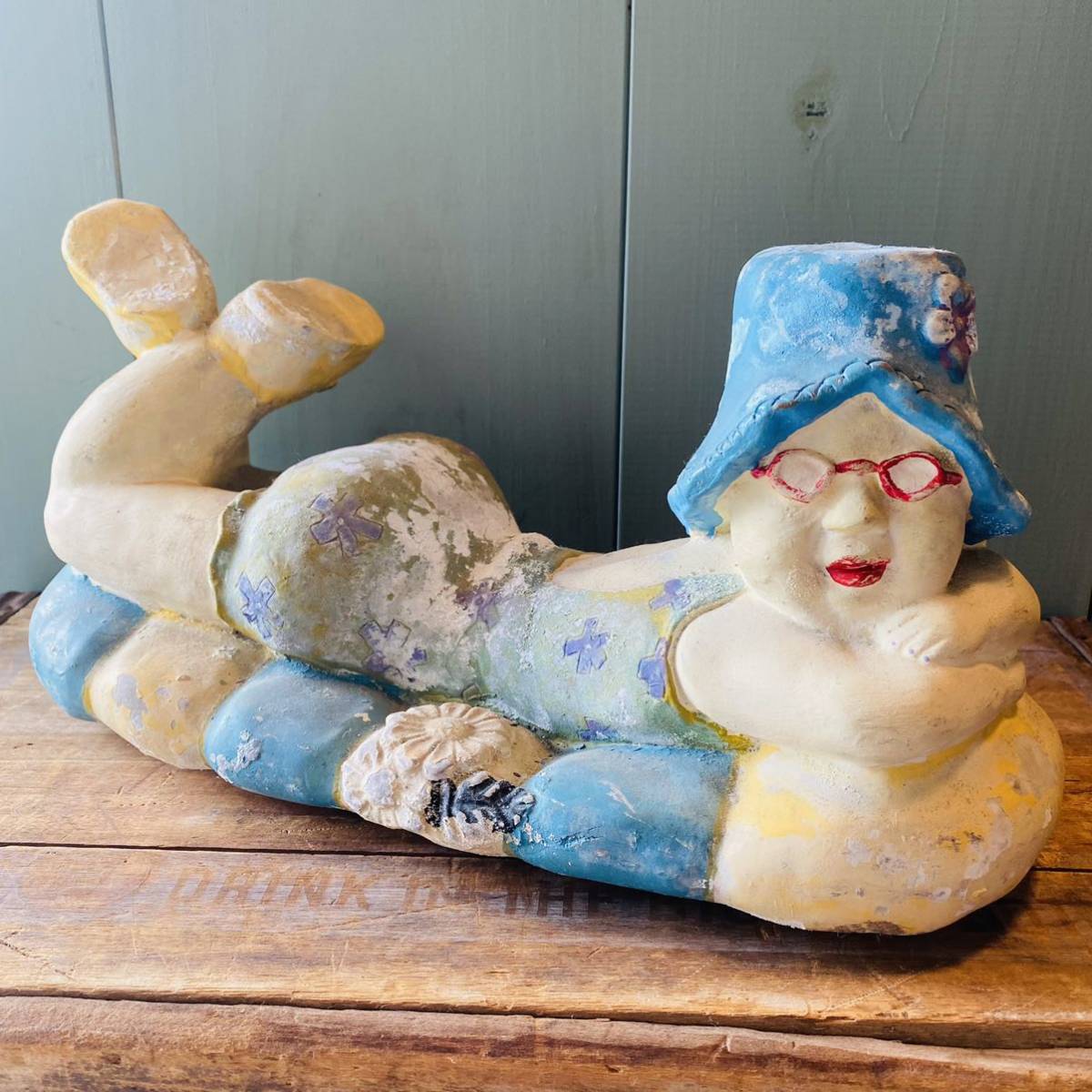 【USA vintage】置物 夏のマダム 海 バカンス拍卖