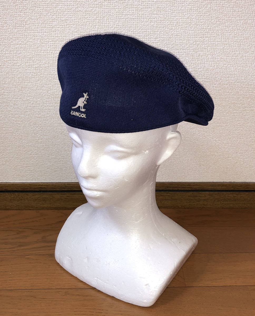 美品 KANGOL Tropic 504 Ventair 0290BC M カンゴール トロピック ベントエアー ハンチングキャップ ベレー帽 ネイビー 紺 M 男女兼用拍卖
