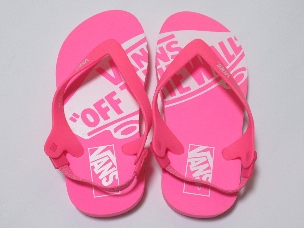 VANS ビーチサンダル キッズ ピンク 19cm バンズ ビーサン サンダル かかとゴム V758K拍卖