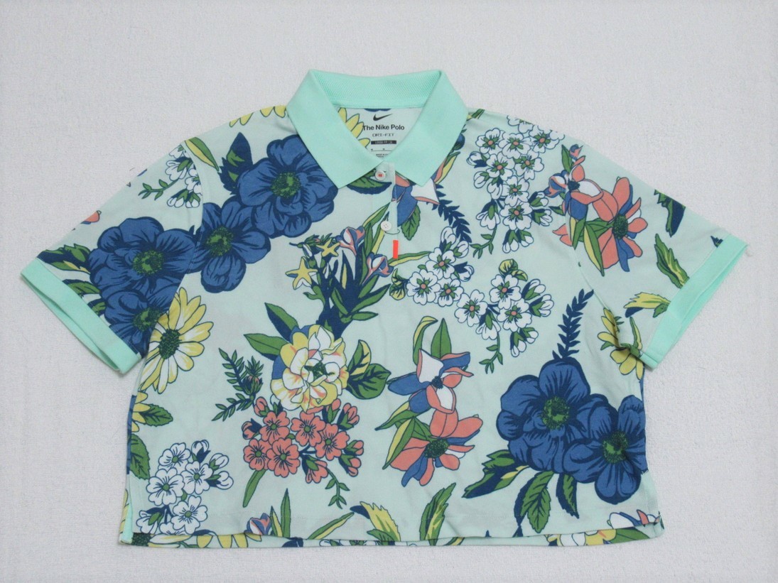NIKE WMNS GOLF Polo 花柄 ブルー L ナイキ レディース ゴルフ ポロシャツ ボラニカル フローラル DH2479-394拍卖