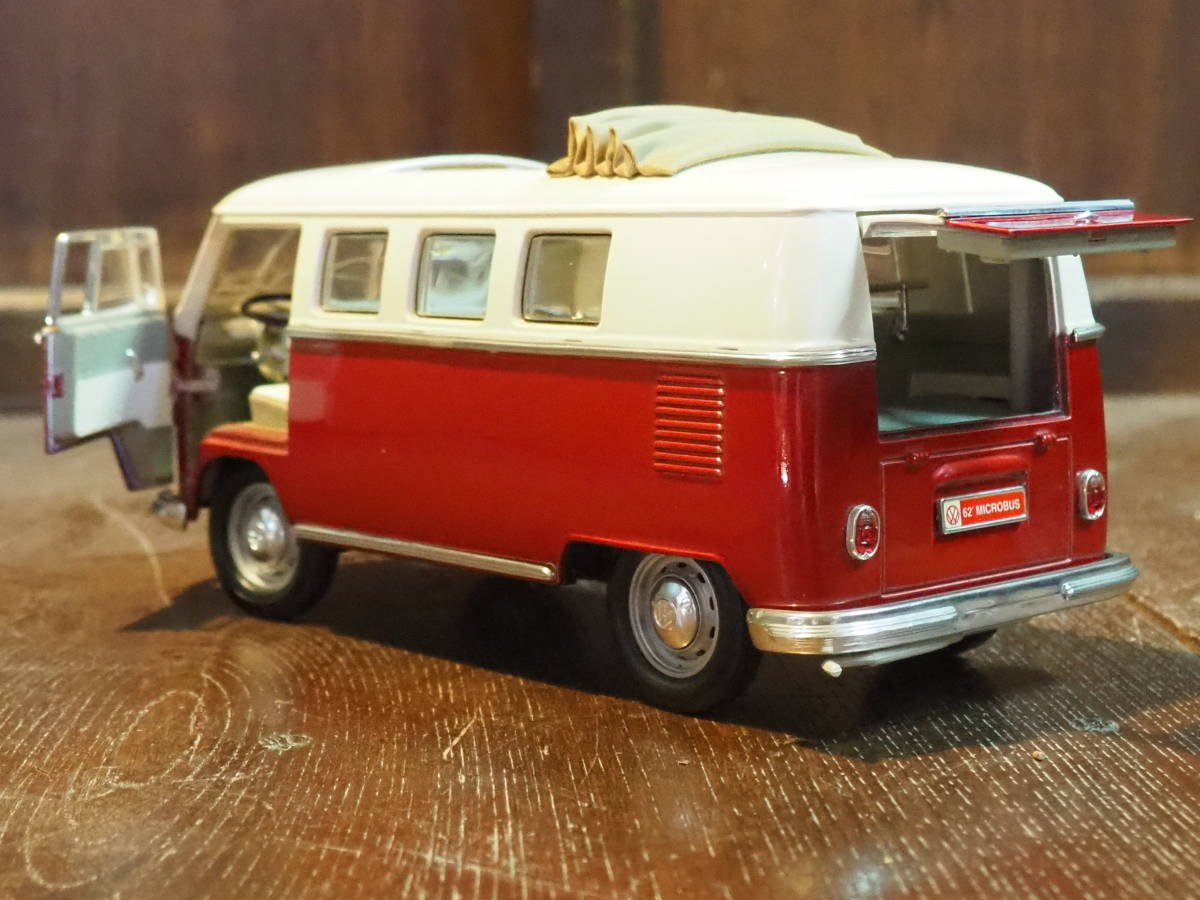 【ワーゲンバスのミニカー】Volkswagenキャンバストップ玩具おもちゃコレクションインテリア自動車ビートルレトロ拍卖