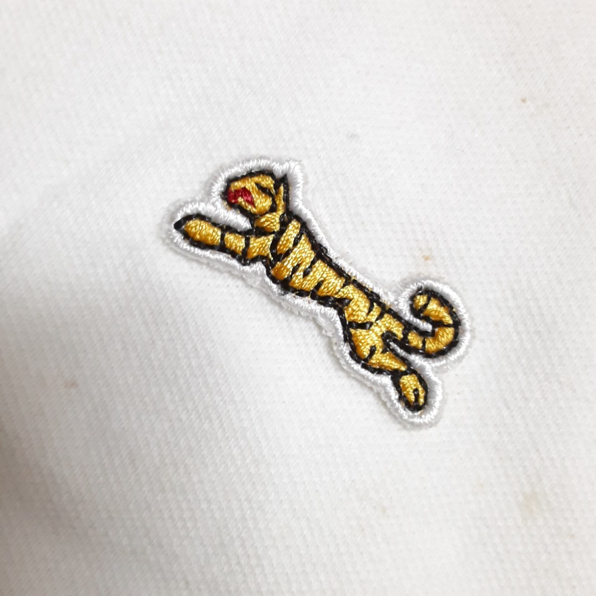 最値!定7730円!新品!デッドストック品!復刻タイガーロゴ!希少旧タグ!アメリカ発ブランド!ルティグレ ポロシャツ!ホワイト!白 Mサイズ拍卖