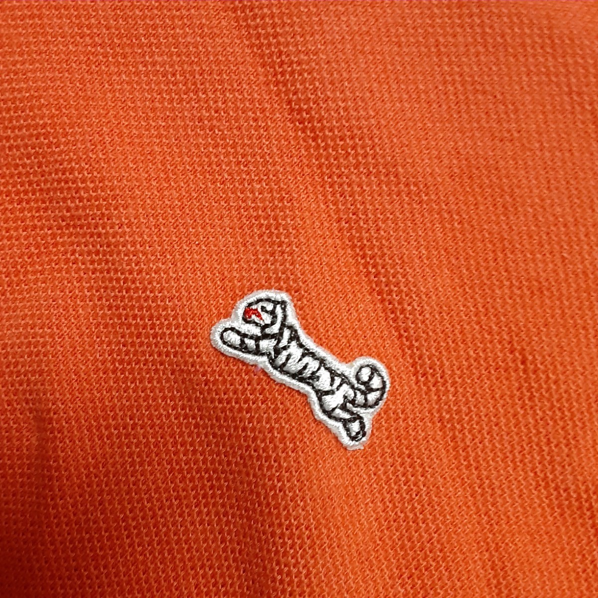 最値!定7730円!デッドストック品!復刻タイガーロゴ!希少旧タグ!アメリカ発ブランド!ルティグレ 袖リブ ポロシャツ!オレンジ!橙色 Lサイズ拍卖