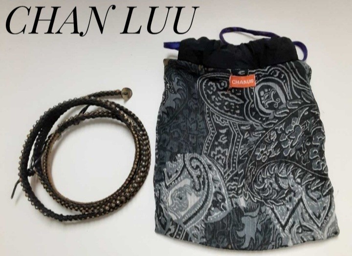 最値!良品!職人が作った拘りのハンドメイド!名作王道モデル!CHAN LUU【チャンルー】高級ストーンチェーン ブレスレット!完売!ブラック!黒拍卖