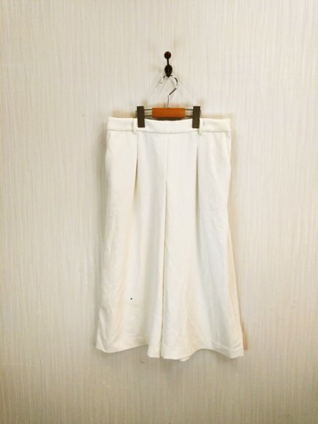 LU0411 ○送料無料 古着 UNIQLO ユニクロ レディース ガウチョ パンツ XLサイズ オフホワイト ウエストゴム シンプル ゆったり 春夏拍卖