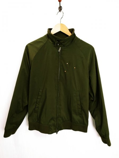 LU0584 ◇送料無料 古着 UNIQLO ユニクロ メンズ スタンドカラー ブルゾン Lサイズ グリーン 薄手 裏地 スウイングトップ チェック拍卖