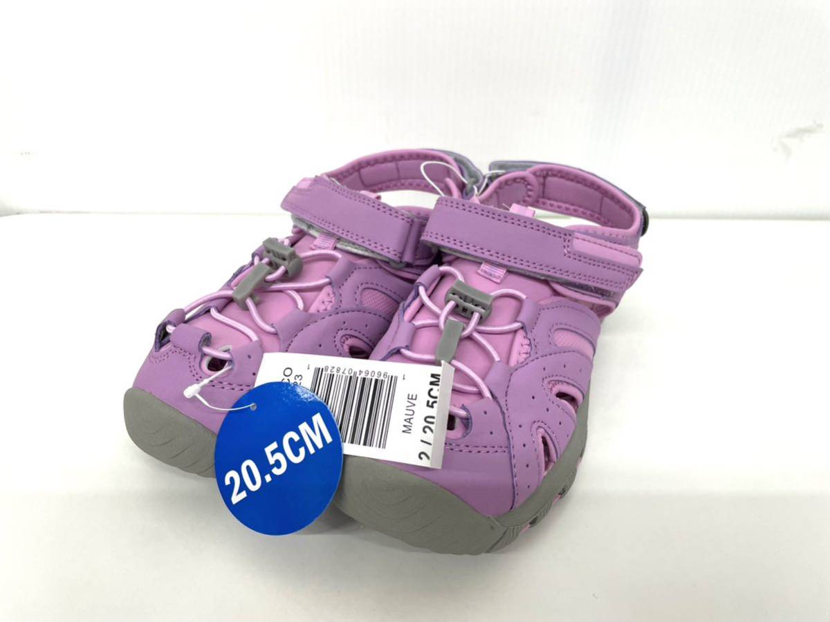 新品■KHOMBU キッズ サンダル 女の子 パープル 20.5cm 海 プール拍卖