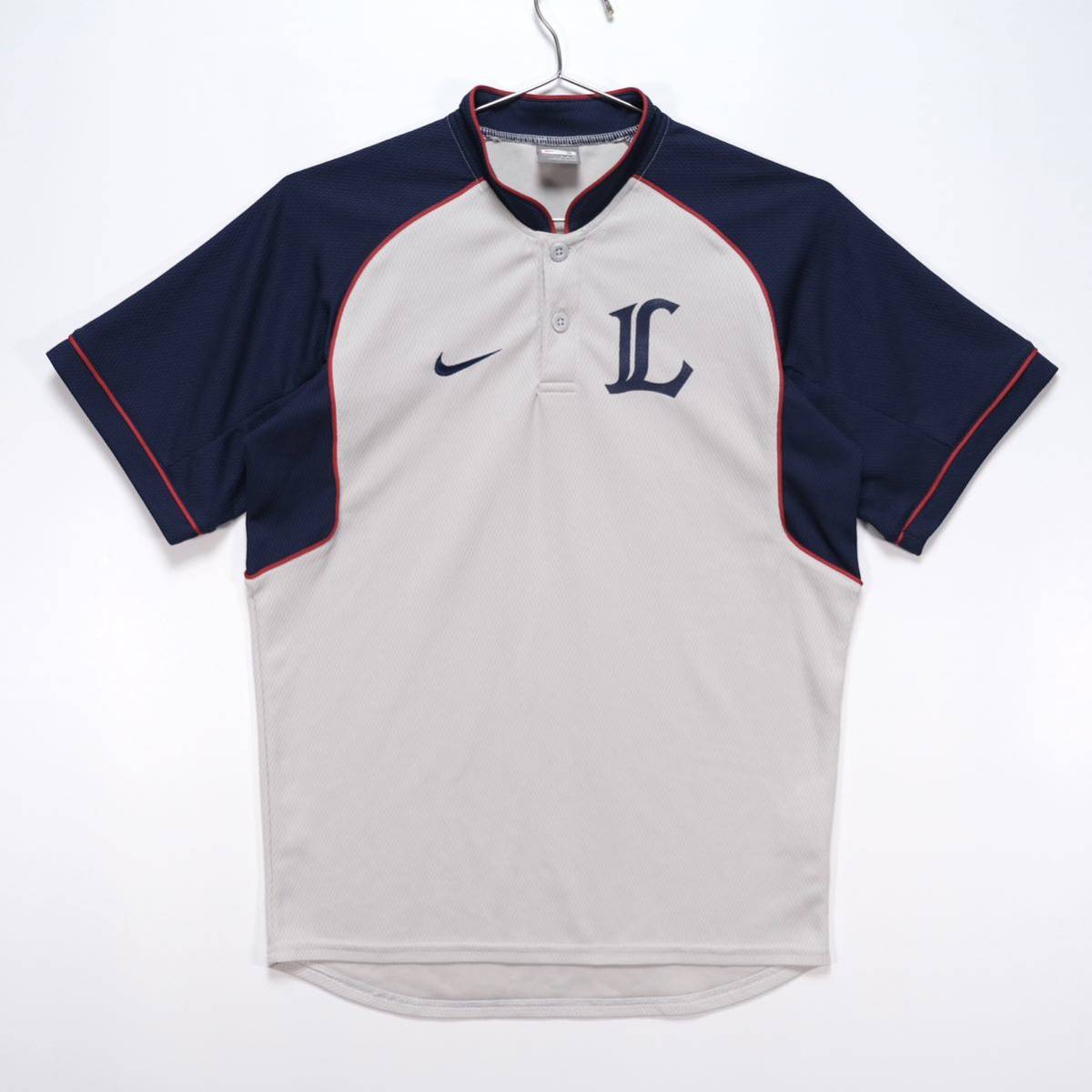 【送料無料】NIKE(ナイキ)/埼玉西武ライオンズ/ベースボールシャツ/ゲームシャツ/ヘンリーネック/Sサイズ拍卖