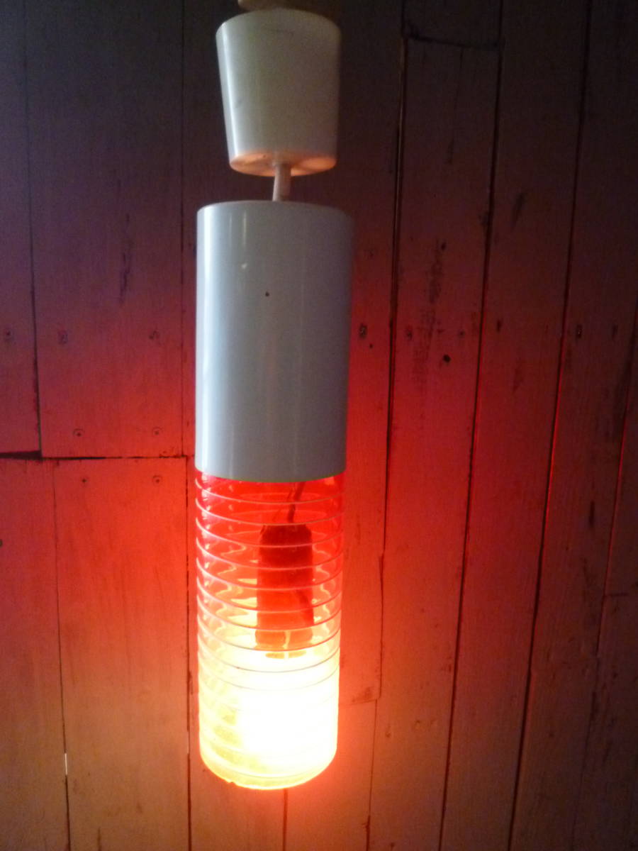 M5526 1970年代 ガラスシェード ランプ 吊り下げ式 ペンダントライト ナショナル 40W (3007)拍卖