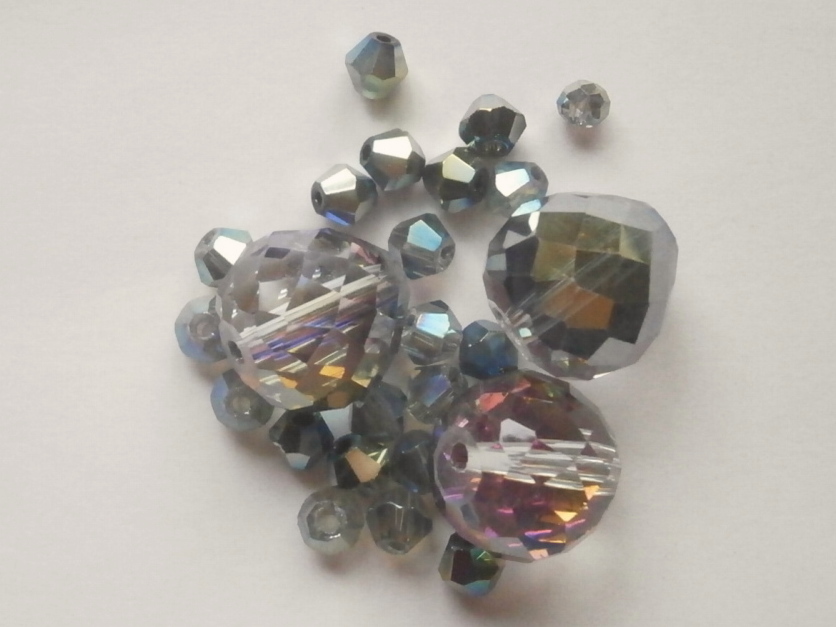 ガラスビーズ★多面カット★モスグリーン系★f拍卖