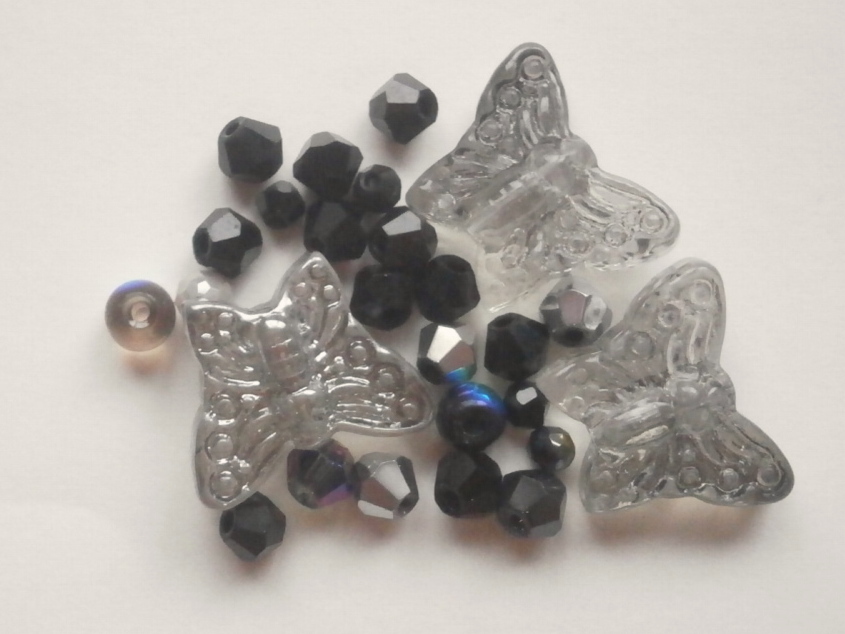 ガラスビーズ★蝶々★タイプ F★グレー系★d拍卖