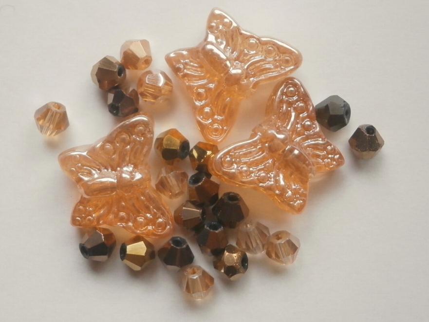 ガラスビーズ★蝶々★タイプ F★ブラウン系★A拍卖