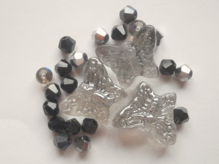 ガラスビーズ★蝶々★タイプ F★グレー系★F拍卖