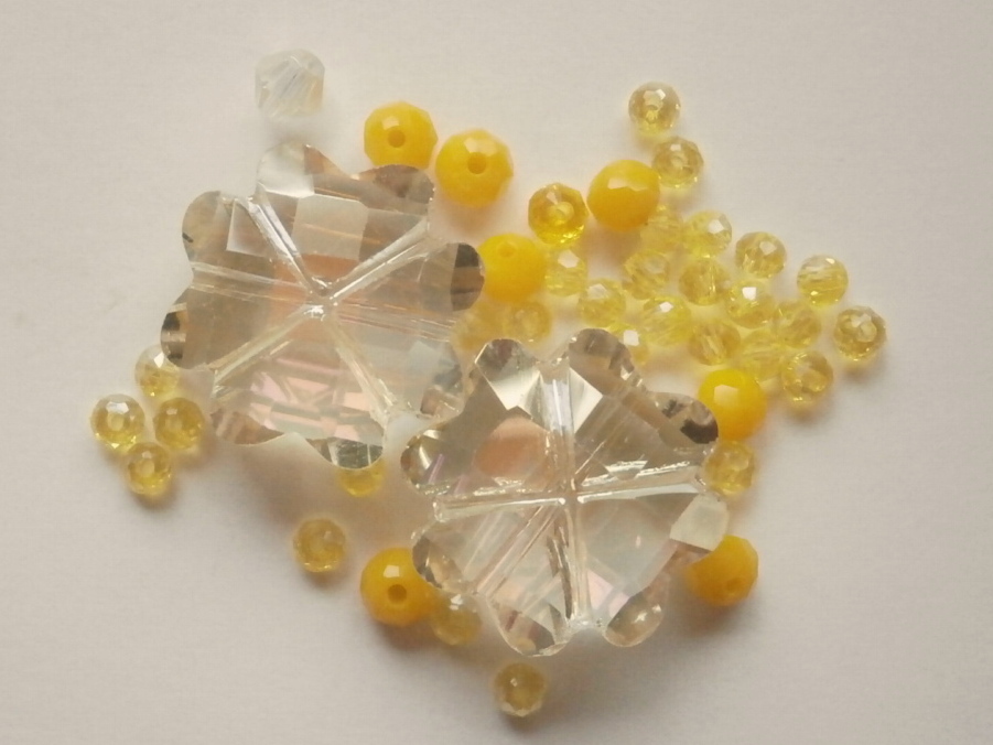 ガラスビーズ★クローバ★イエロー系★a拍卖