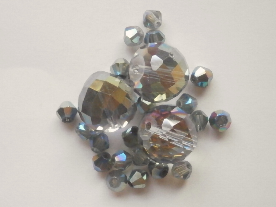 ガラスビーズ★多面カット★モスグリーン系★②拍卖