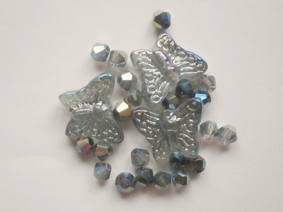 ガラスビーズ★蝶々★タイプ F★モスグリーン系★2拍卖