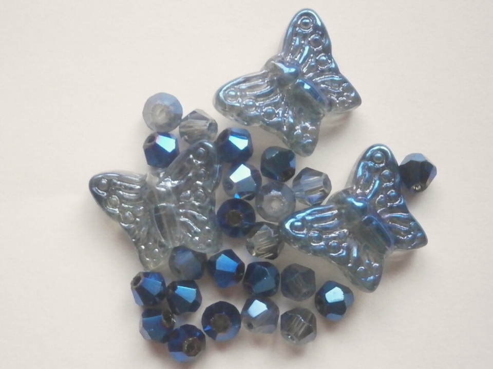 ガラスビーズ★蝶々★タイプ F★モリオン系★4拍卖