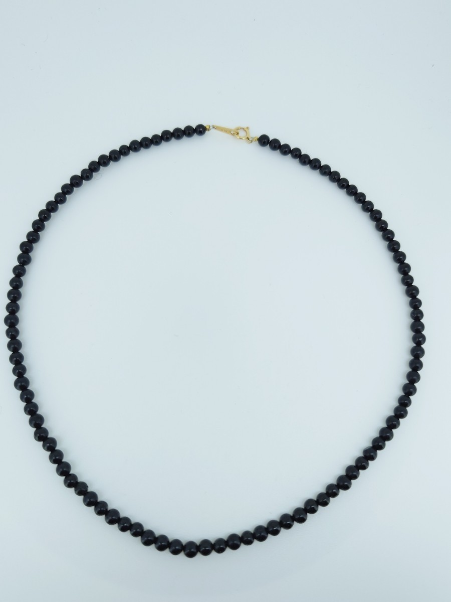 k18 石 不明 ネックレス ブラック拍卖